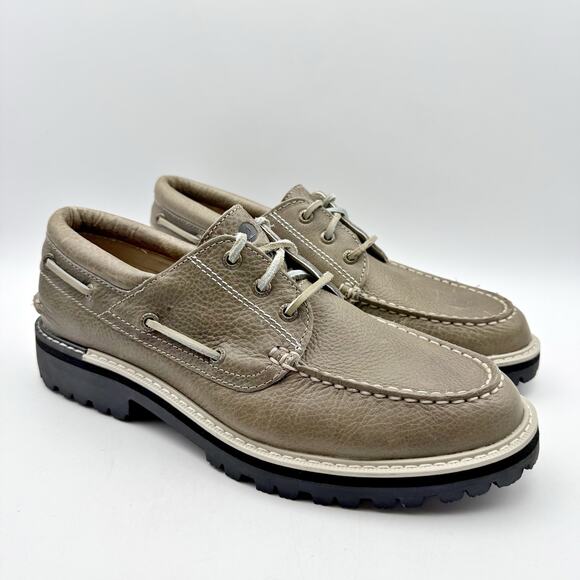Sperry Mens a/O Lug 3-Eye Boat Shoes US 9 M EU 42 Taupe Leather Waterproof NWOB - Picture 5 of 12